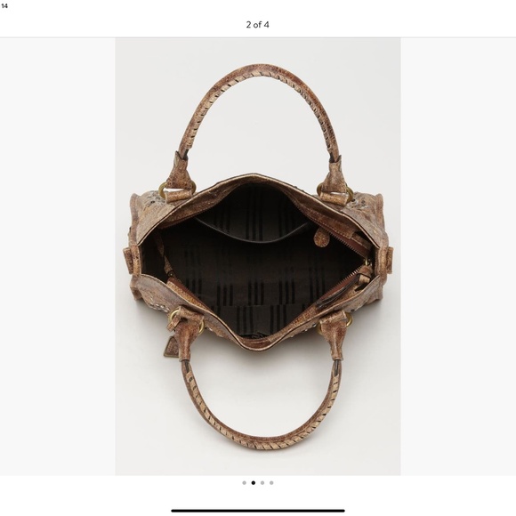 FRYE Deborah Studded Handbag Satchel – Brown Distressed Italian Leather - Picture 2 of 8